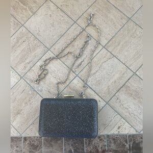 Elegant Black Glitter Clutch